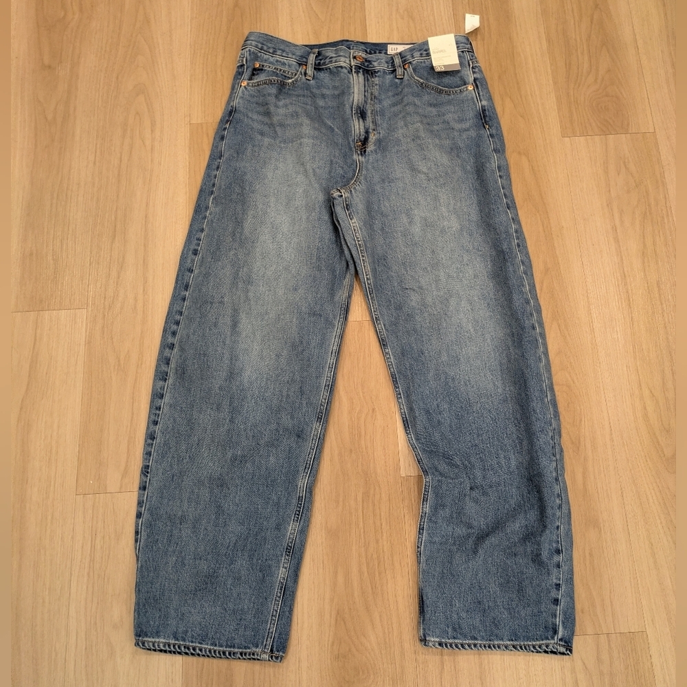 Gap Nwt Barrel High Rise Blue Jeans Size 33